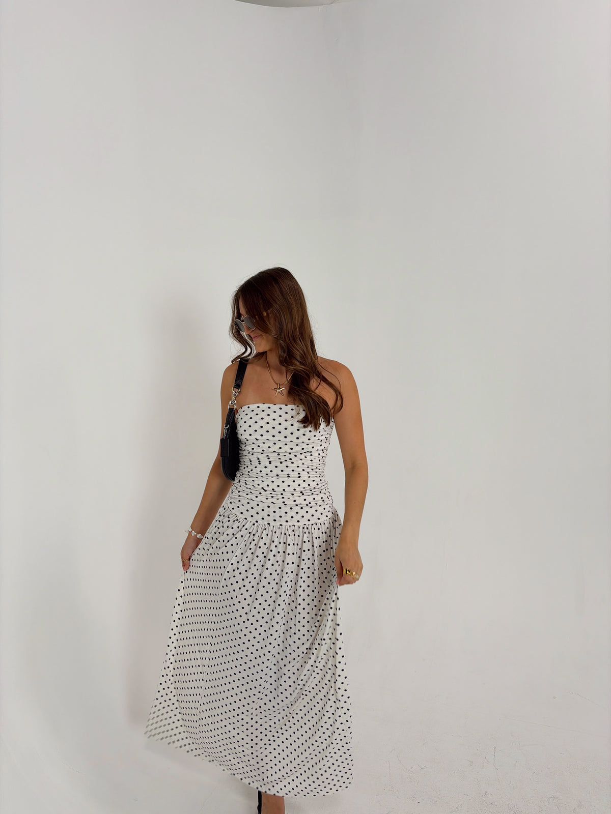Polka dot soft maxi dress