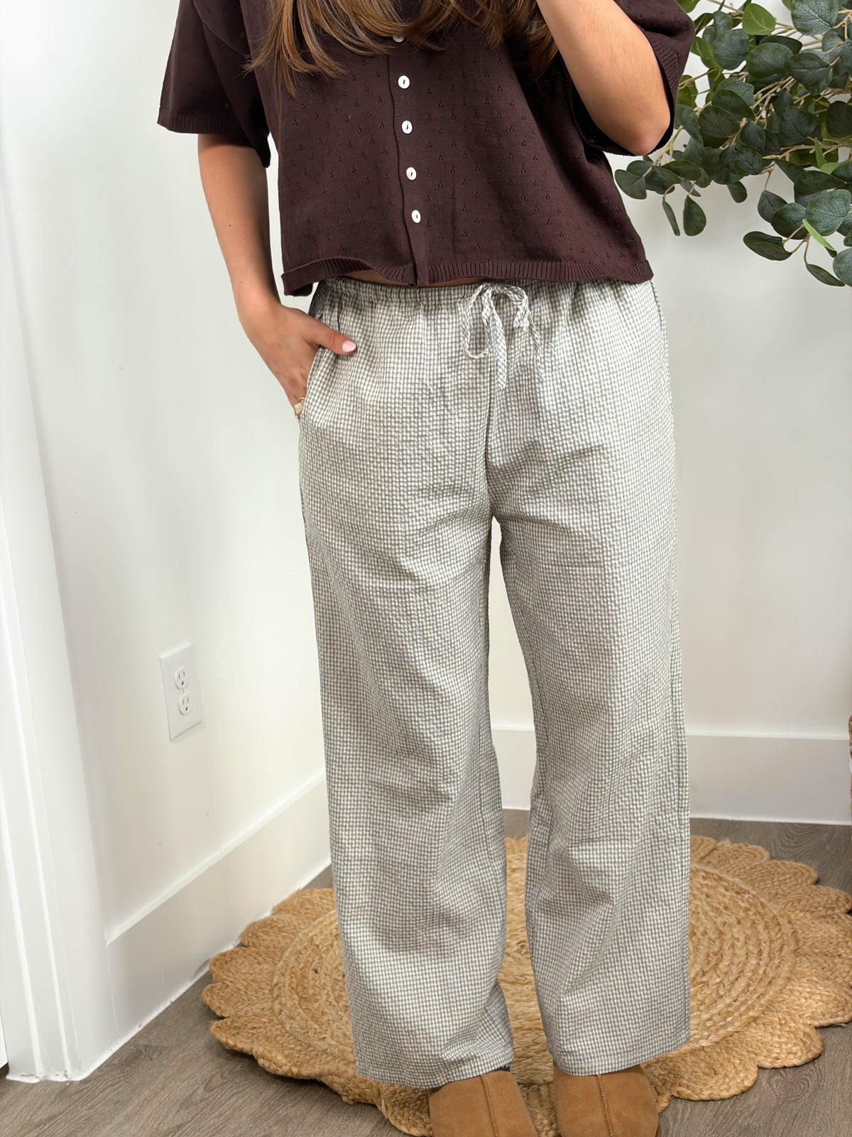 Chestnut Sky Gingham Pants