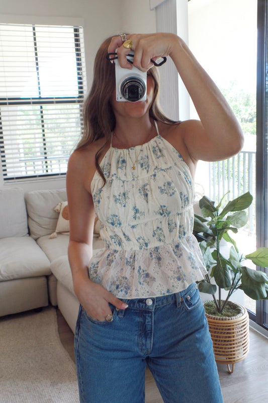 August Air Lace Halter Top