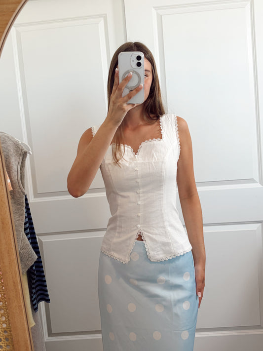 Fresh Air Lace Trim Top