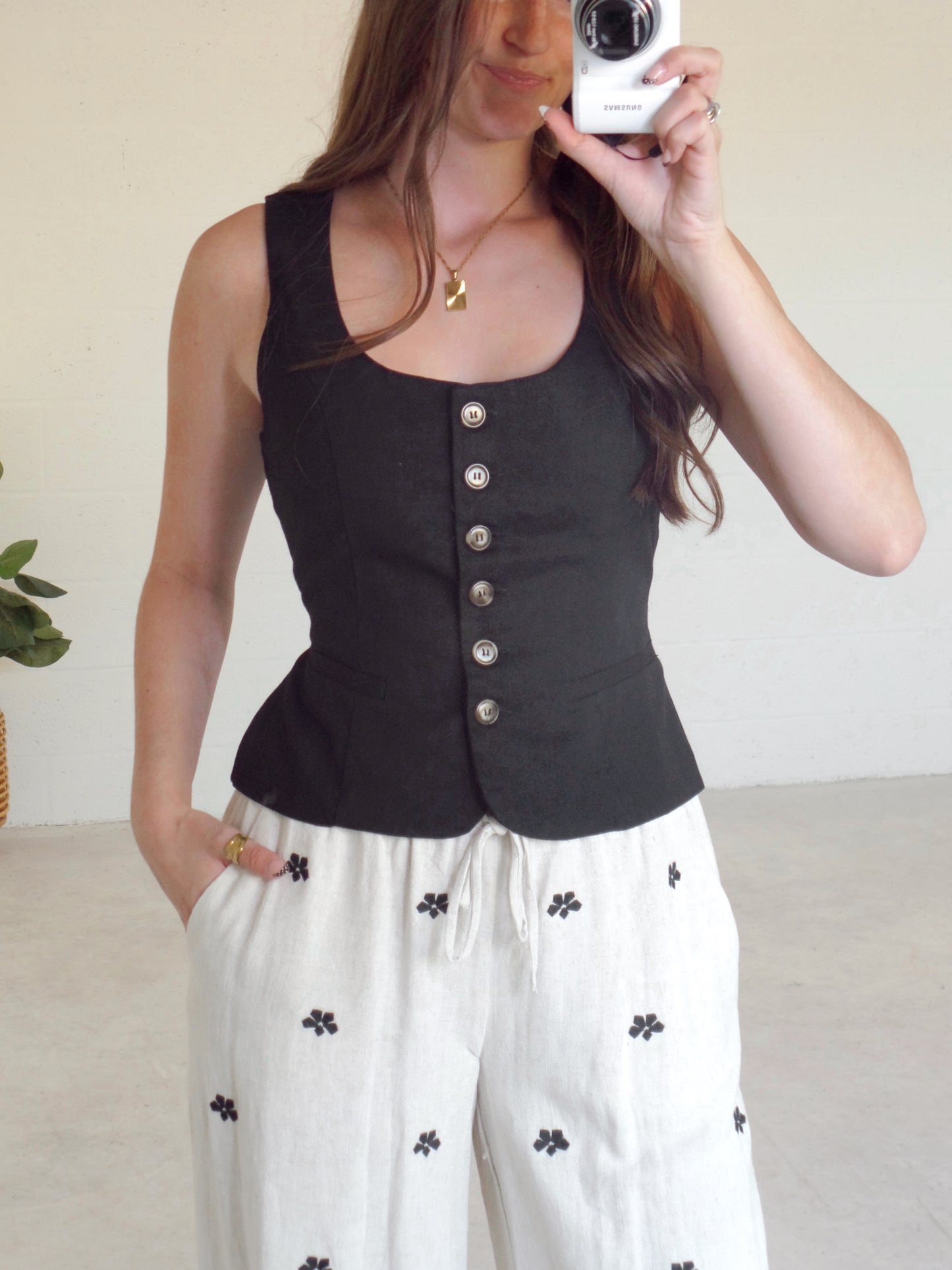 Ember Glow Button-Up Vest