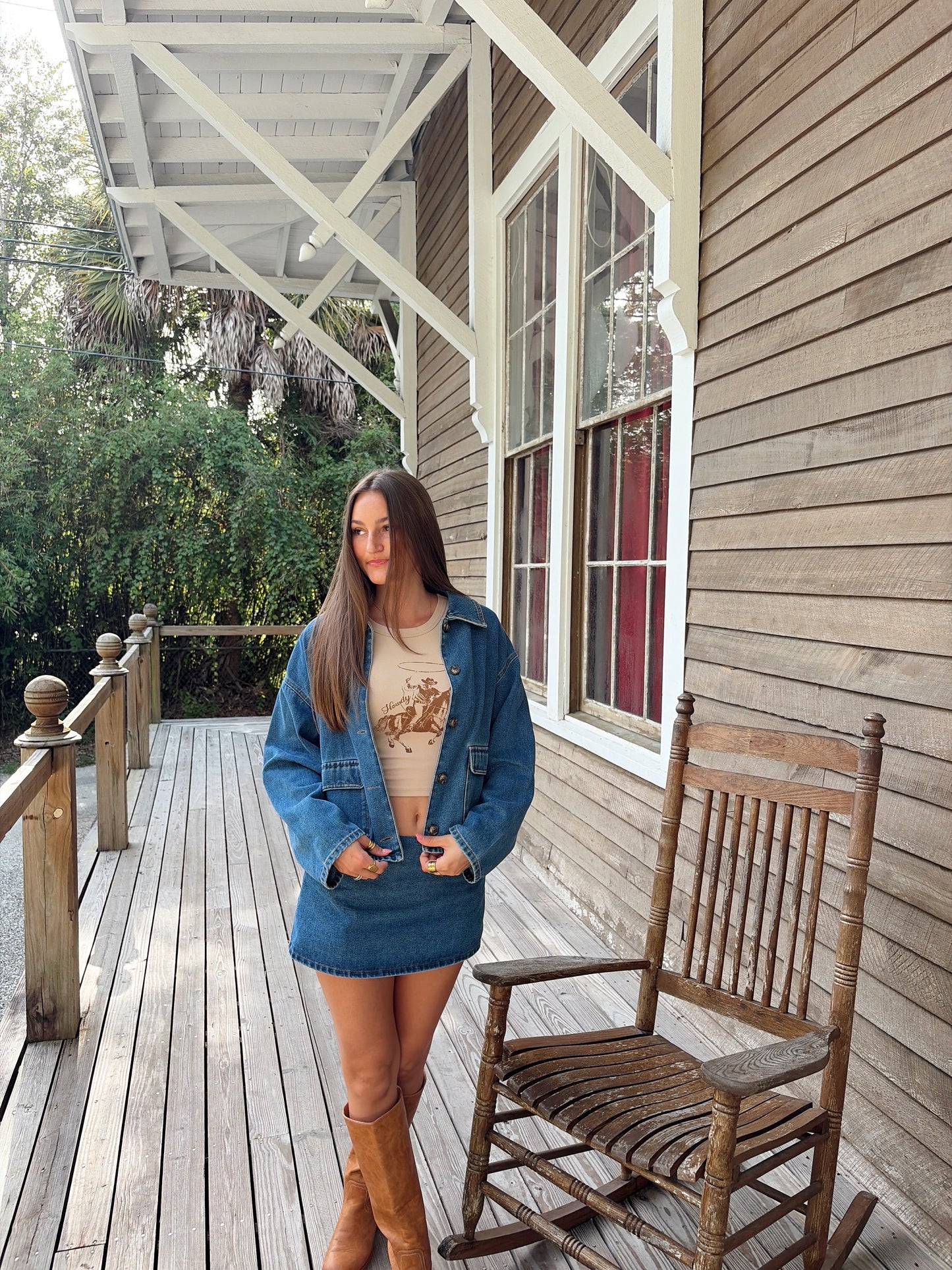 Denim Skirt Set