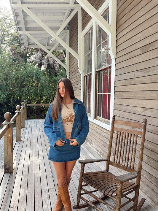 Denim Skirt Set