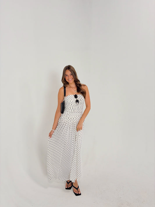 Polka dot soft maxi dress