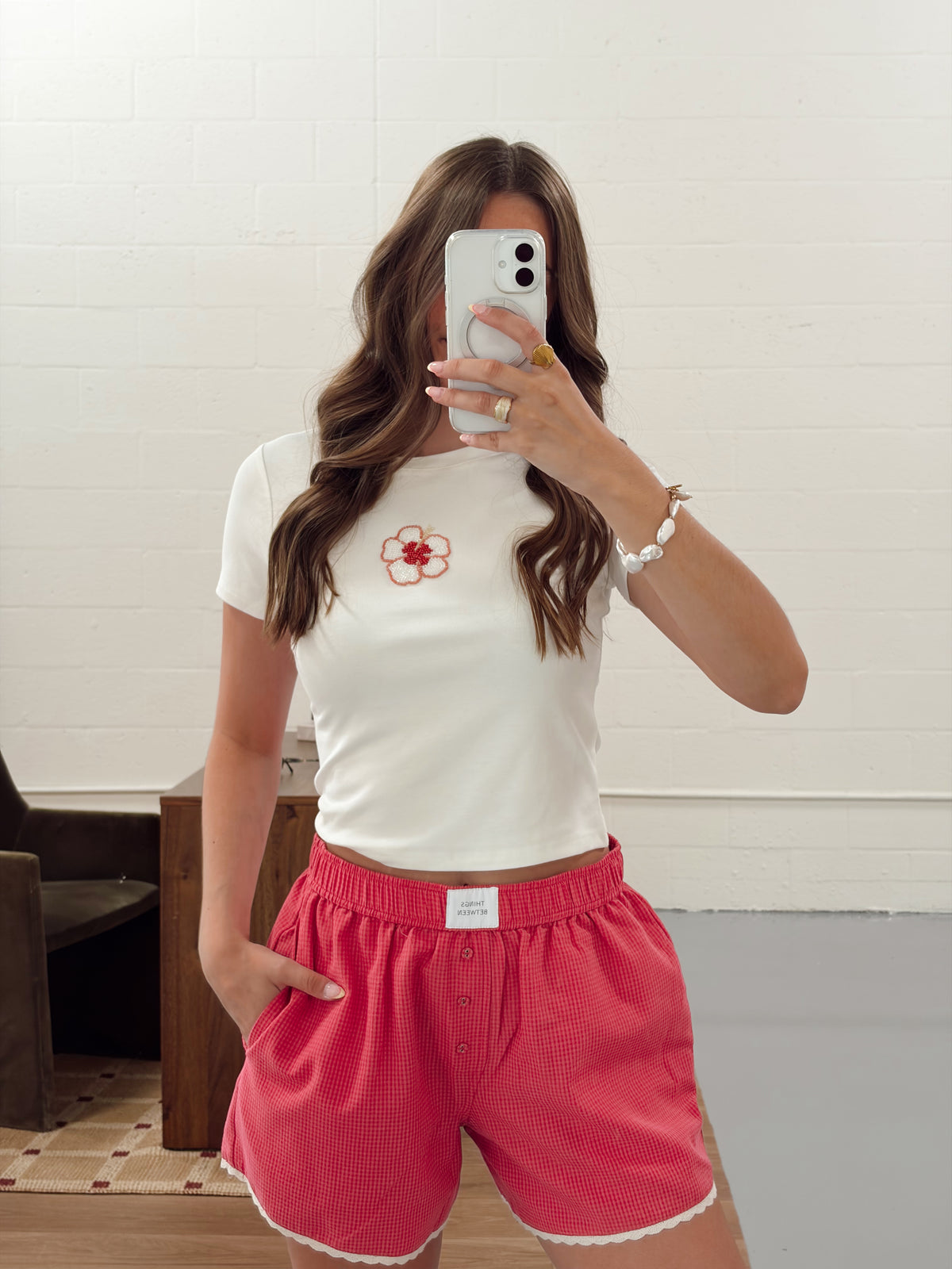 Beaded Hibiscus Tee