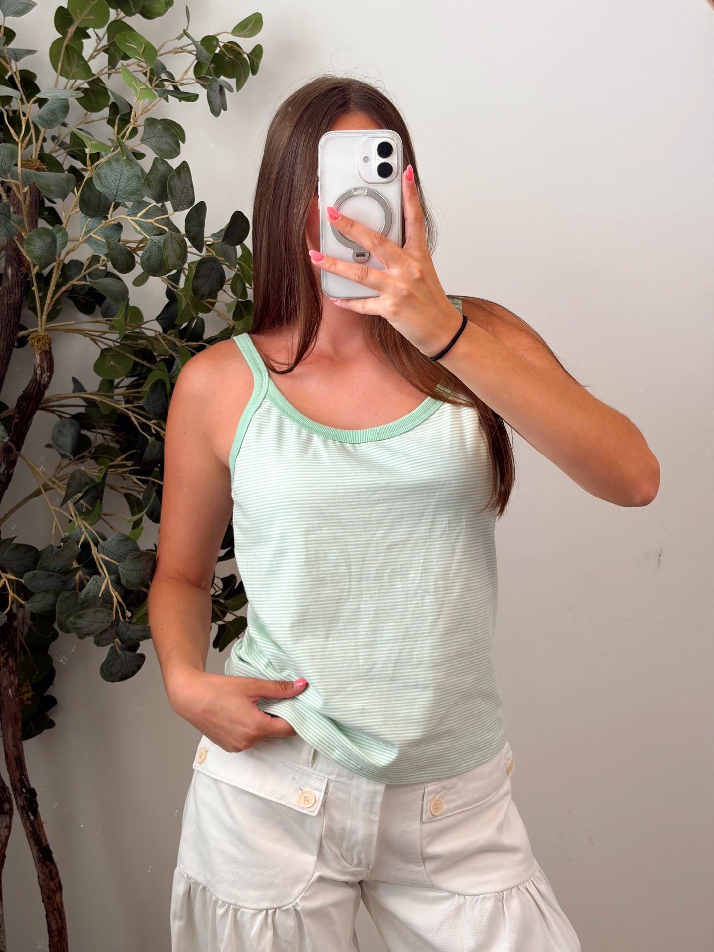 Sage Stripe Tank