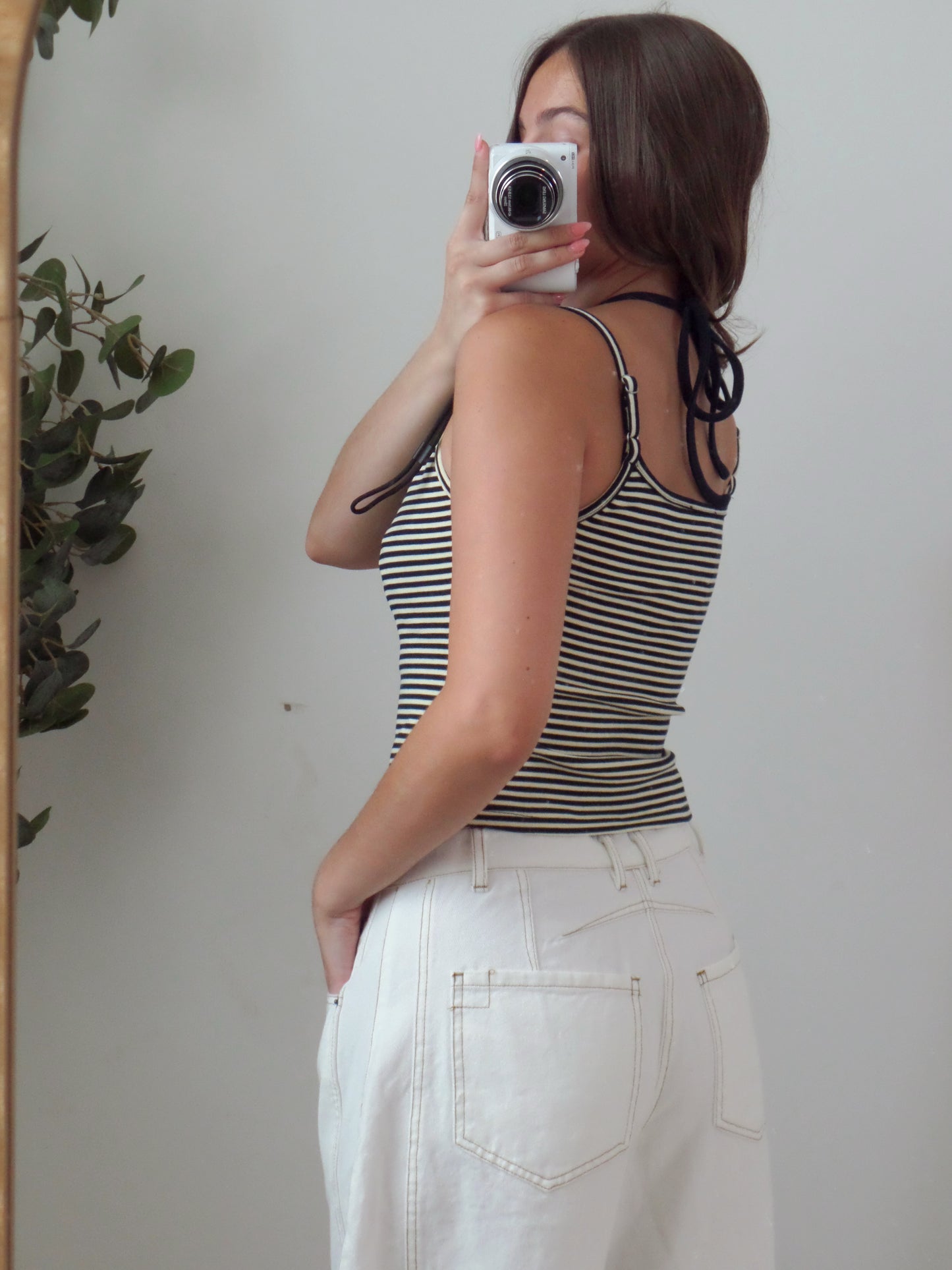 Navy Stripe Double Layer Top