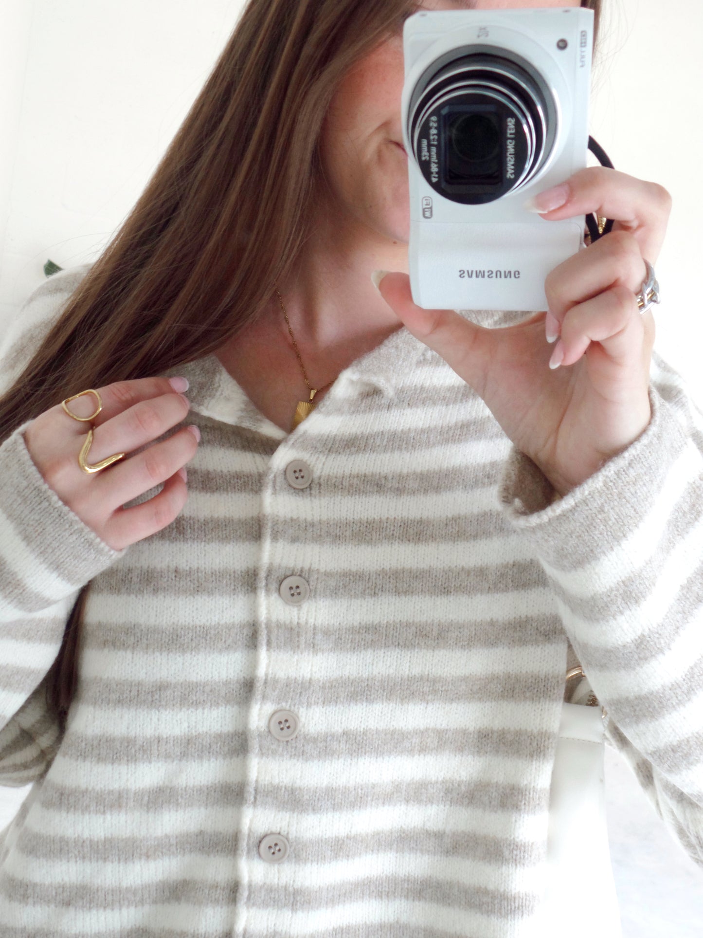 Oat Latte Stripe Cardigan