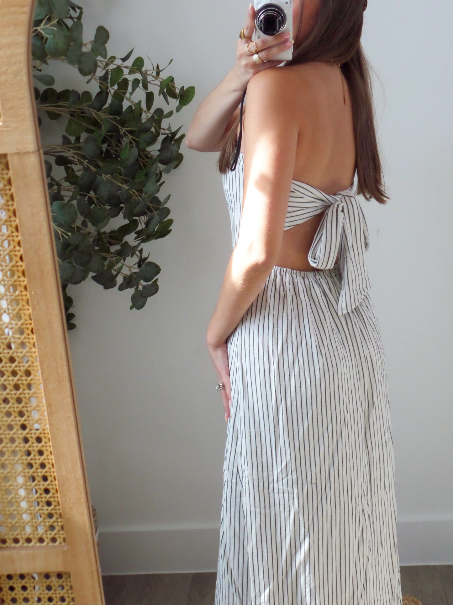 White/Black Stripe Maxi