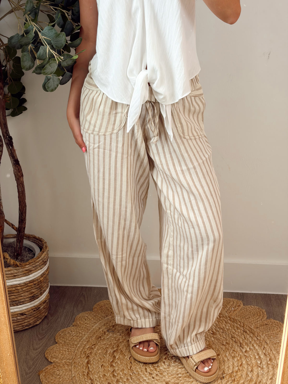 Taupe Stripe Pant
