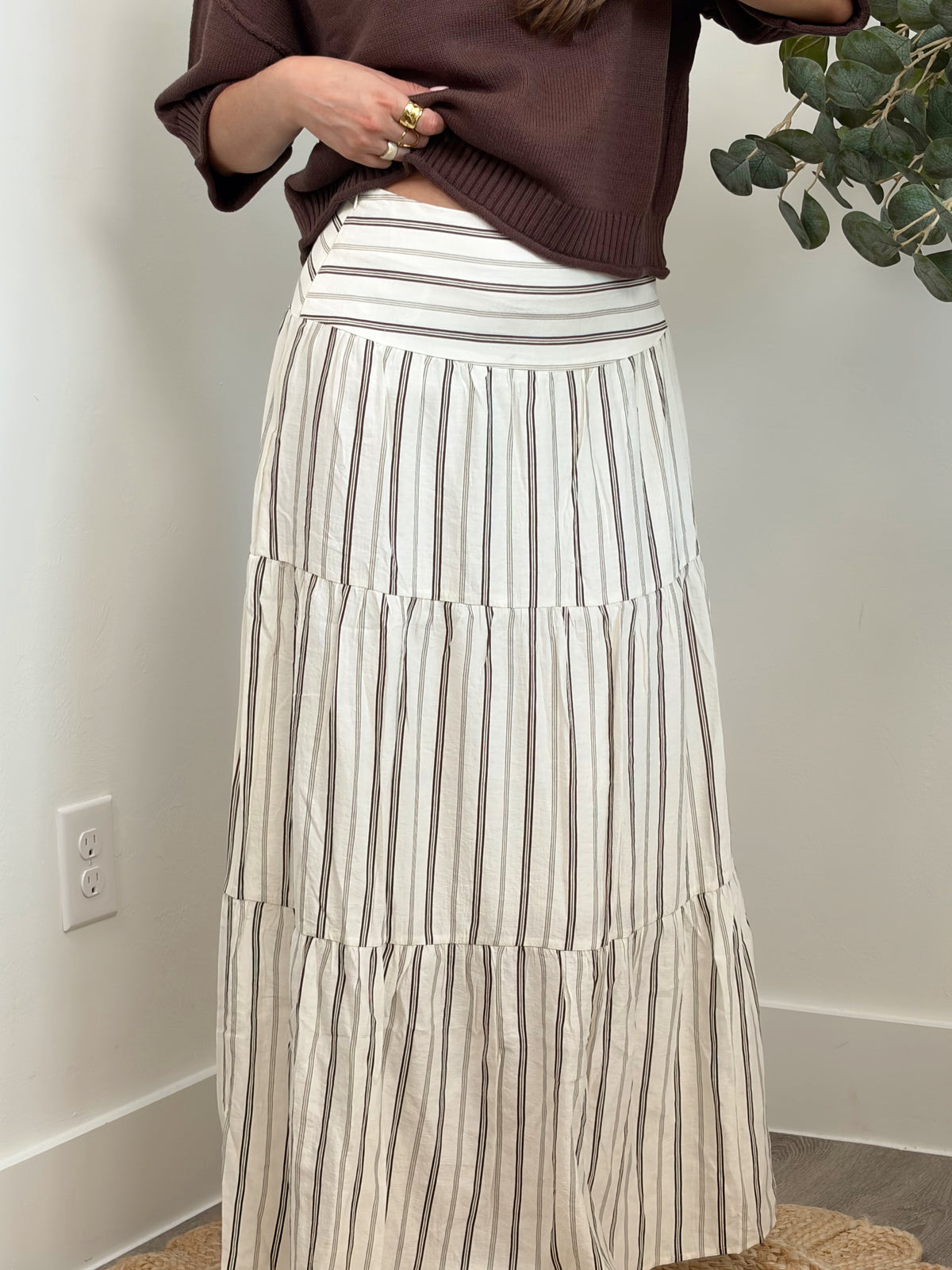 Carmel Kiss Stripe Maxi Skirt