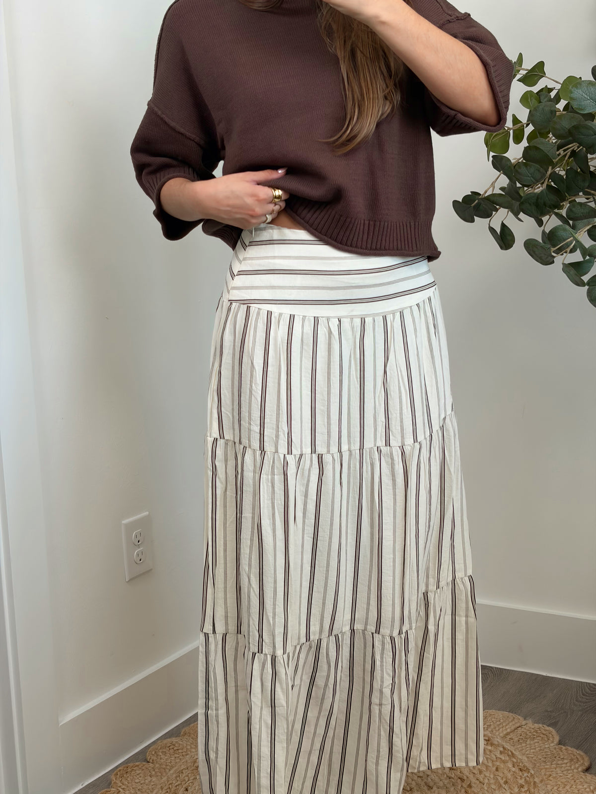 Carmel Kiss Stripe Maxi Skirt
