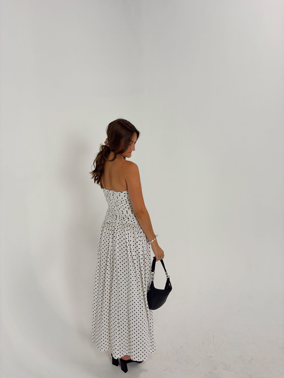 Polka dot soft maxi dress