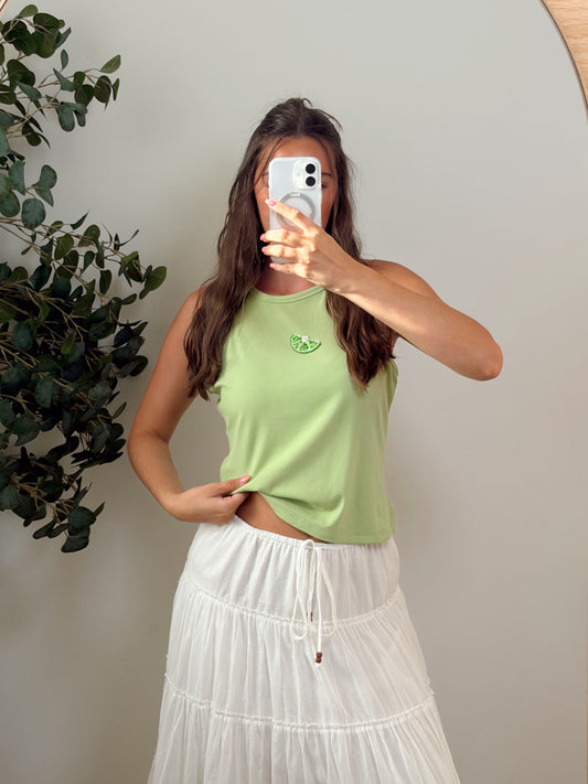 Lime Beaded Tank