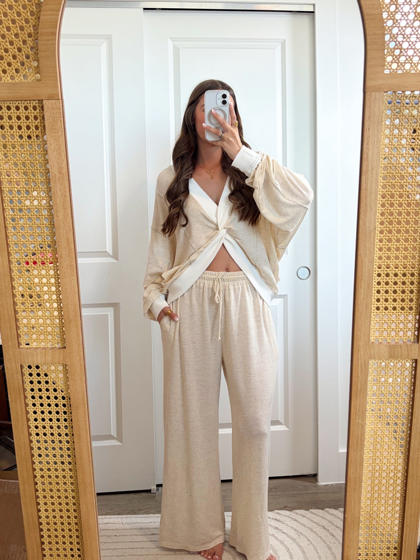Easy Escape Twist Front Pant Set