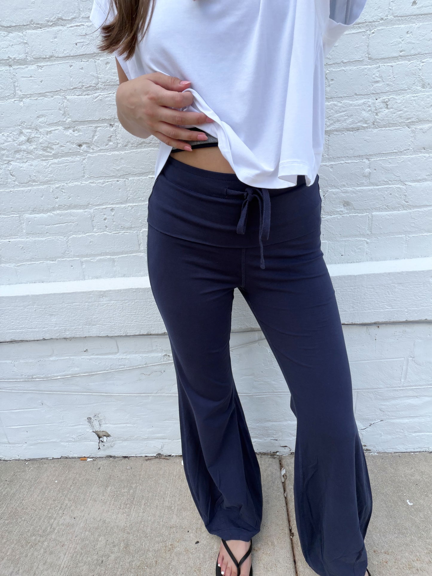 On The Move Fold Over Pant - NAVY