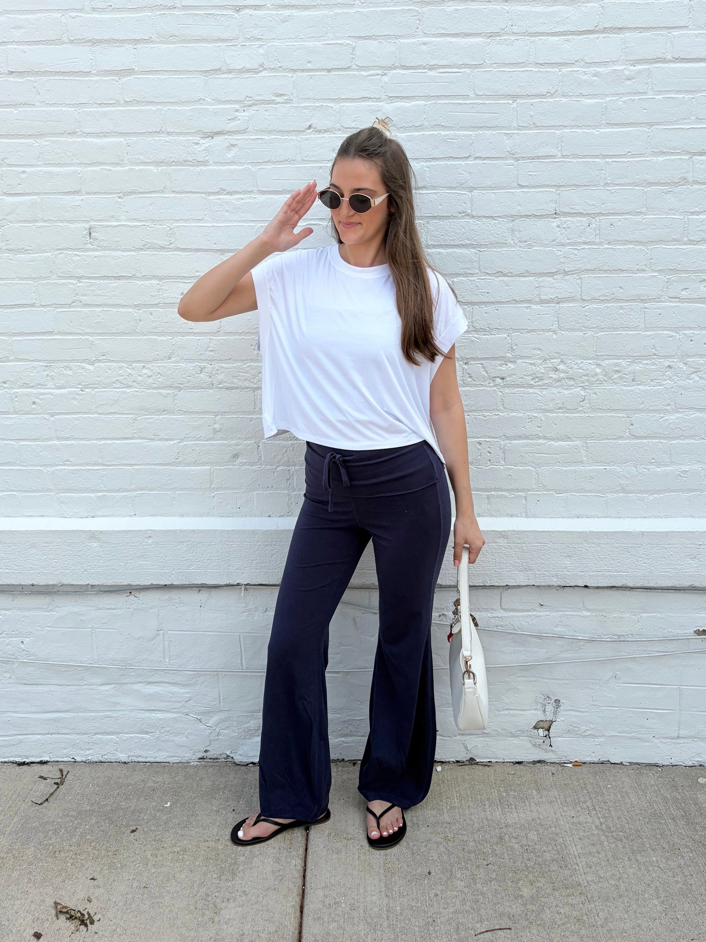 On The Move Fold Over Pant - NAVY