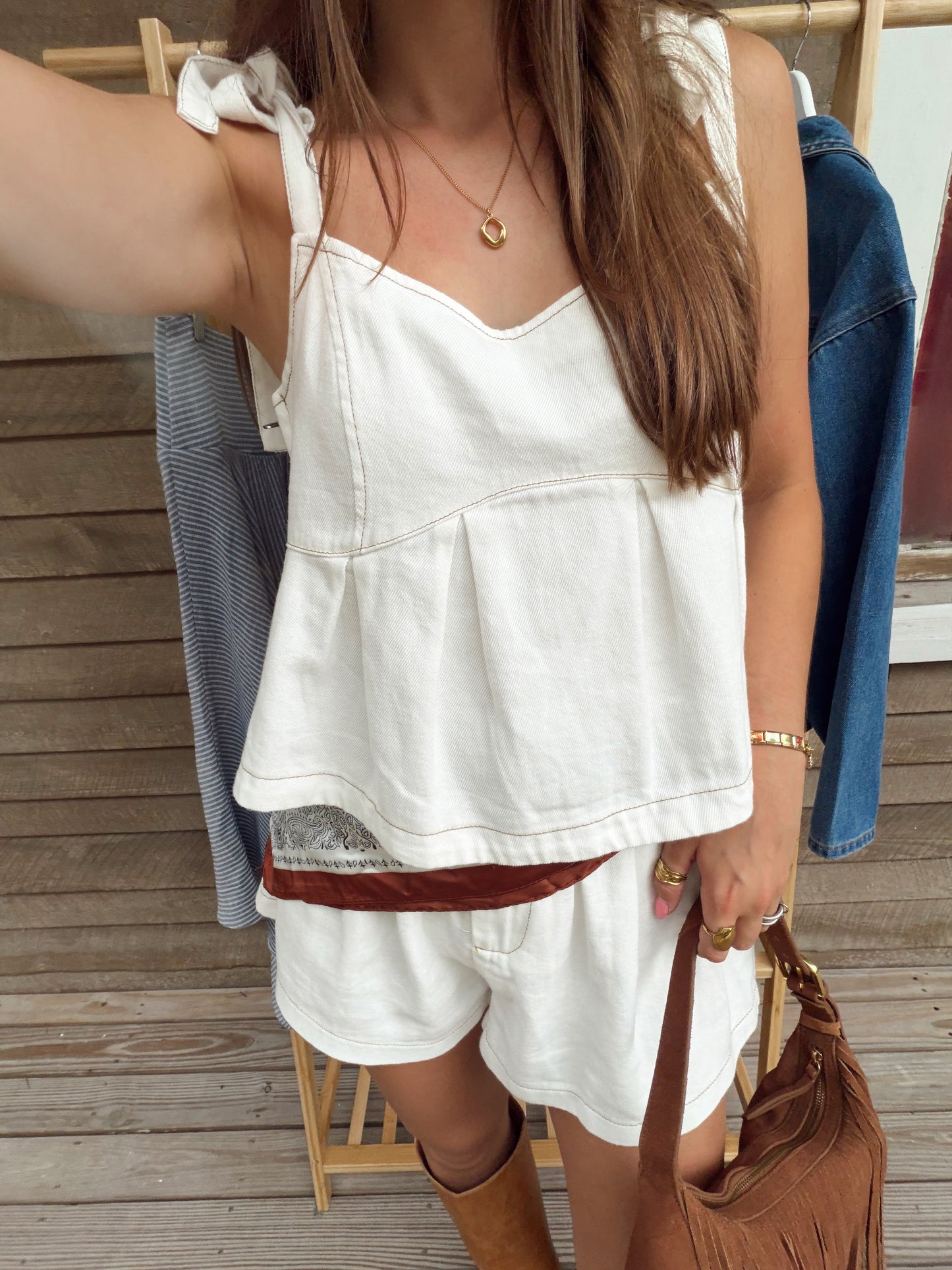 White denim set