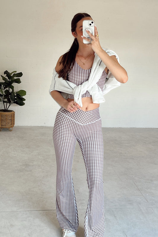 Brown Sugar Gingham Athletic Set