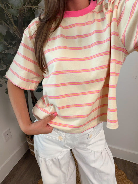 Orange/Pink Boxy Fit Tee