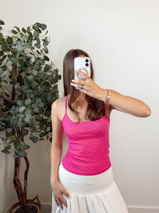 Pink Dot Seamless Tank