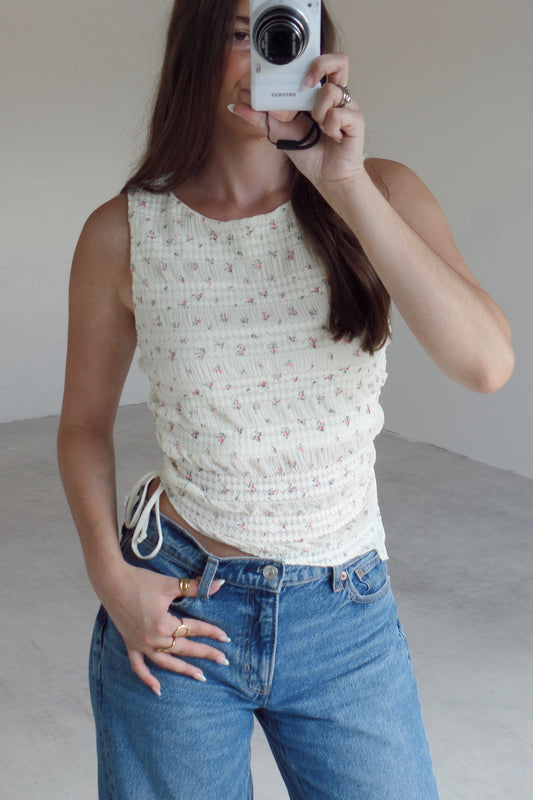 Falling Petals Asymmetrical Top