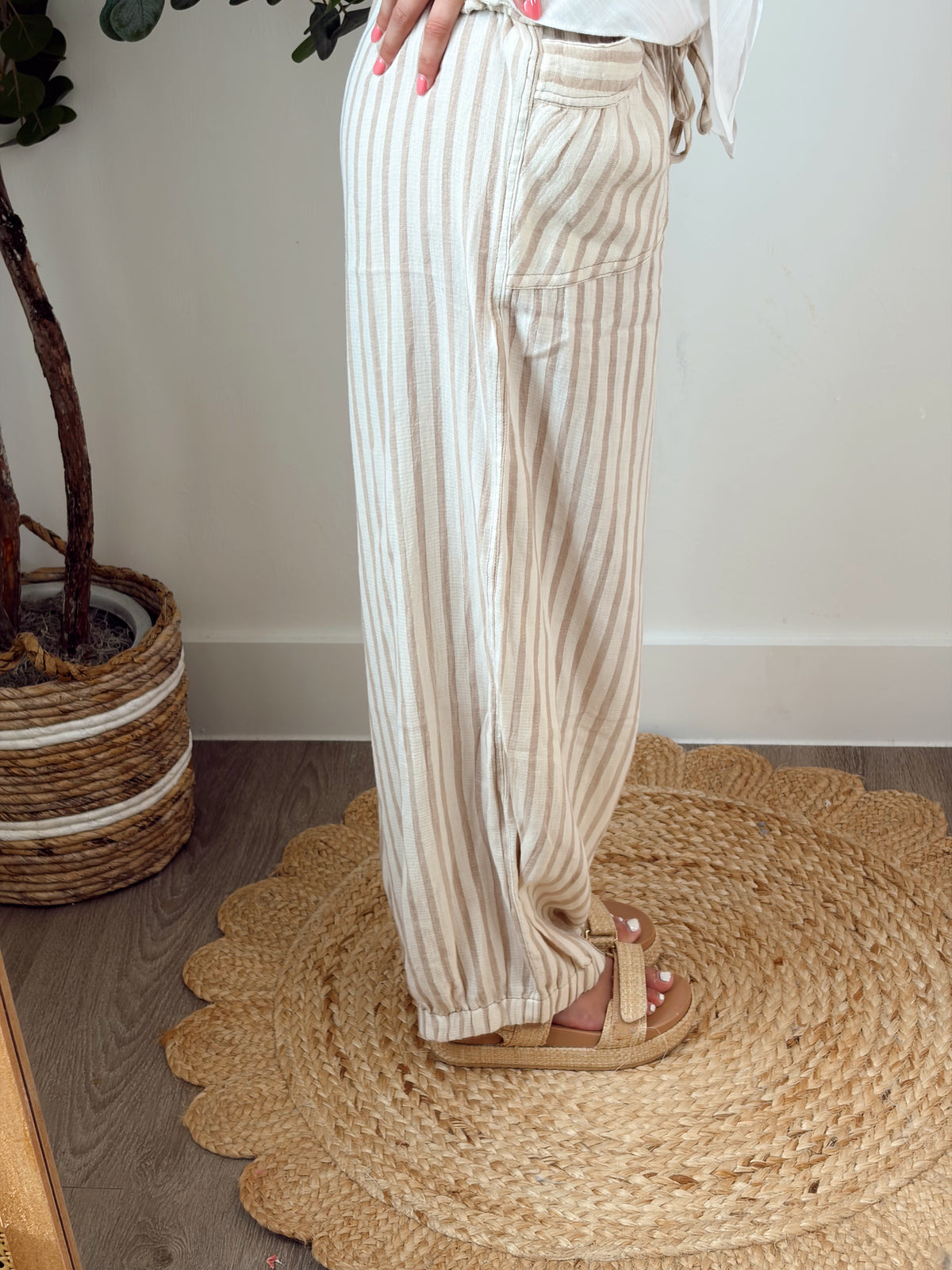 Taupe Stripe Pant