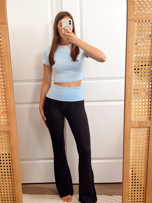 Blue Dot Darling - Flare Legging Brushed Set
