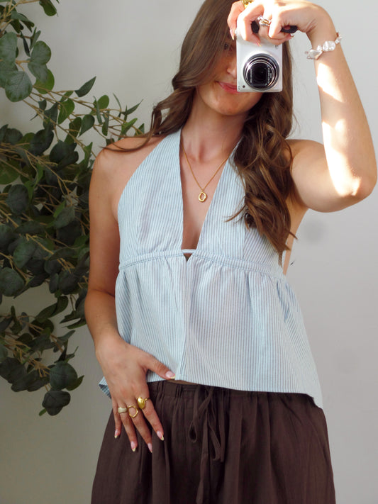 The Isla Stripe Halter Top