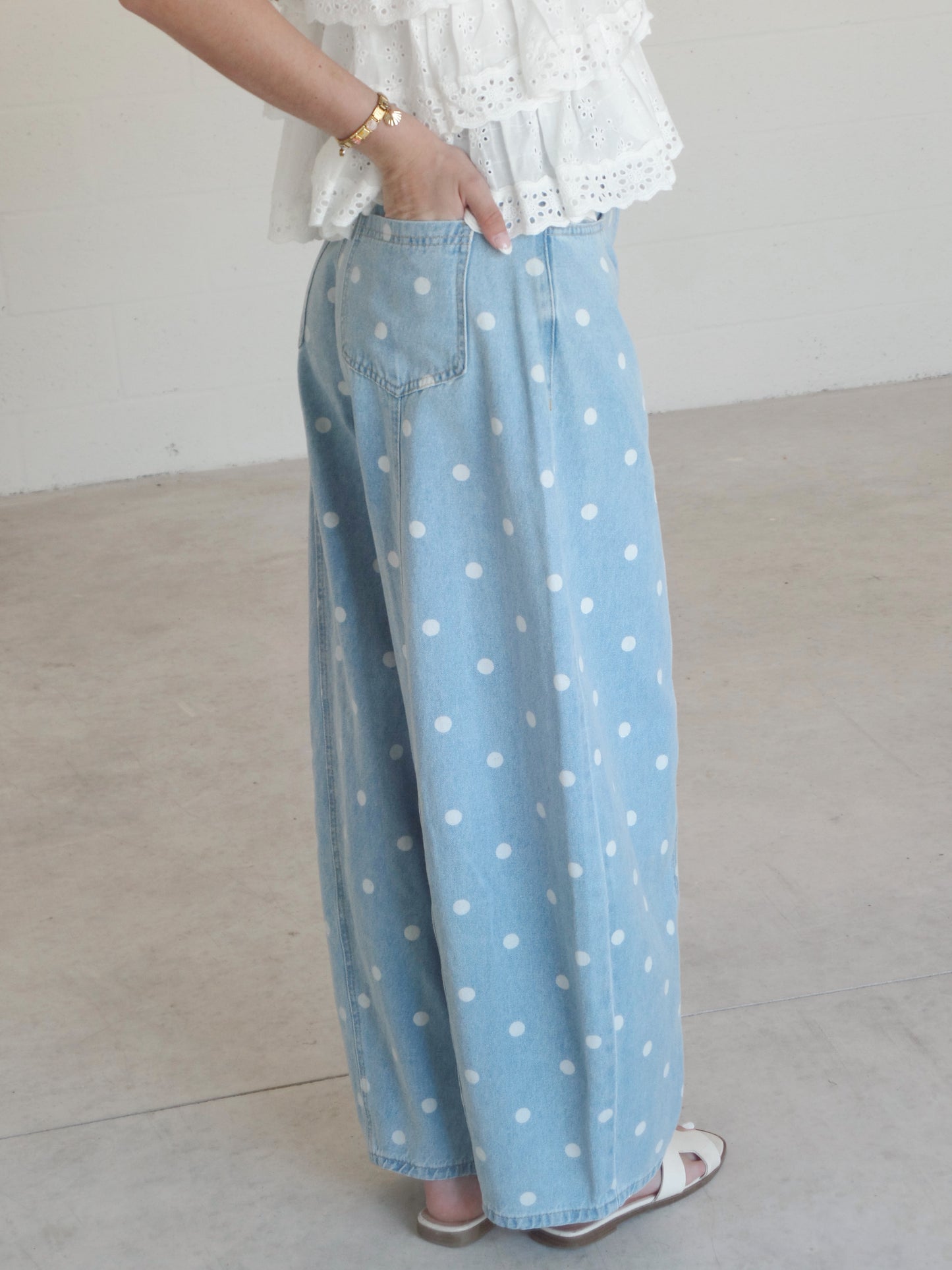 Spring Dots Barrel Jeans