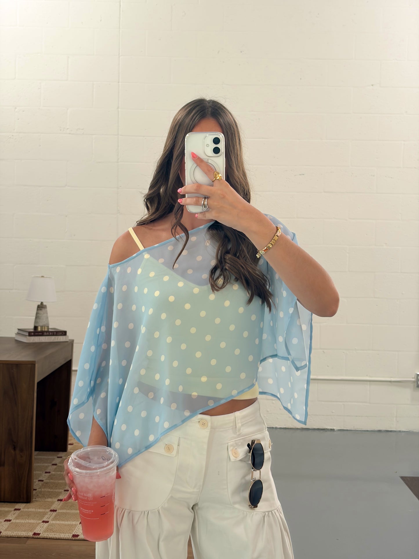 Polka dot poncho