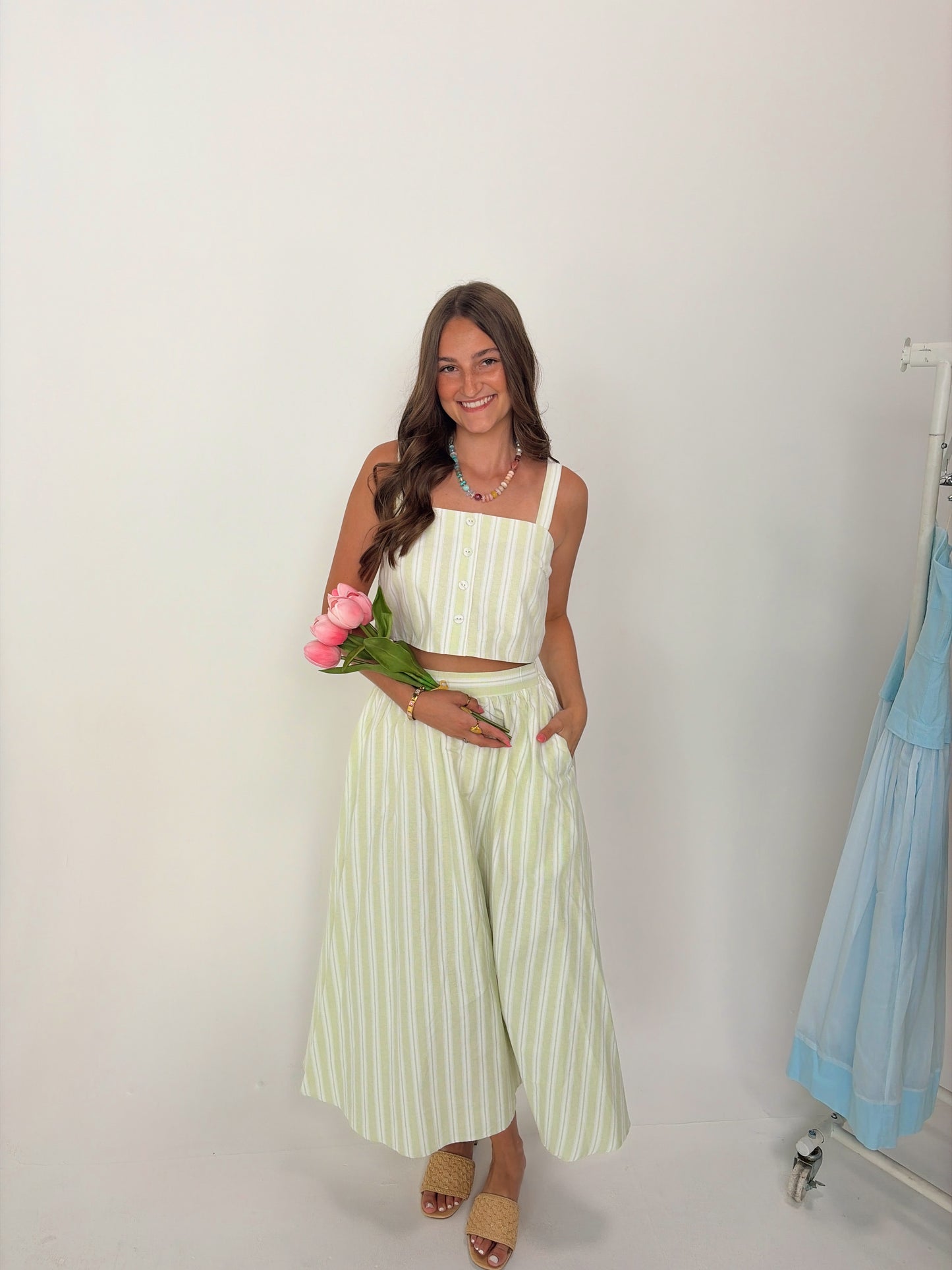 Green Maxi Skirt Set