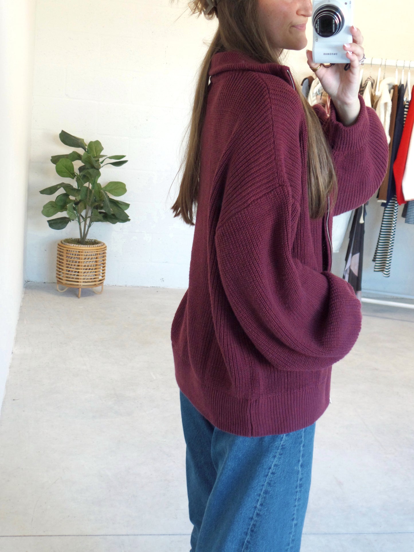 Burgundy Bliss Zip-Up