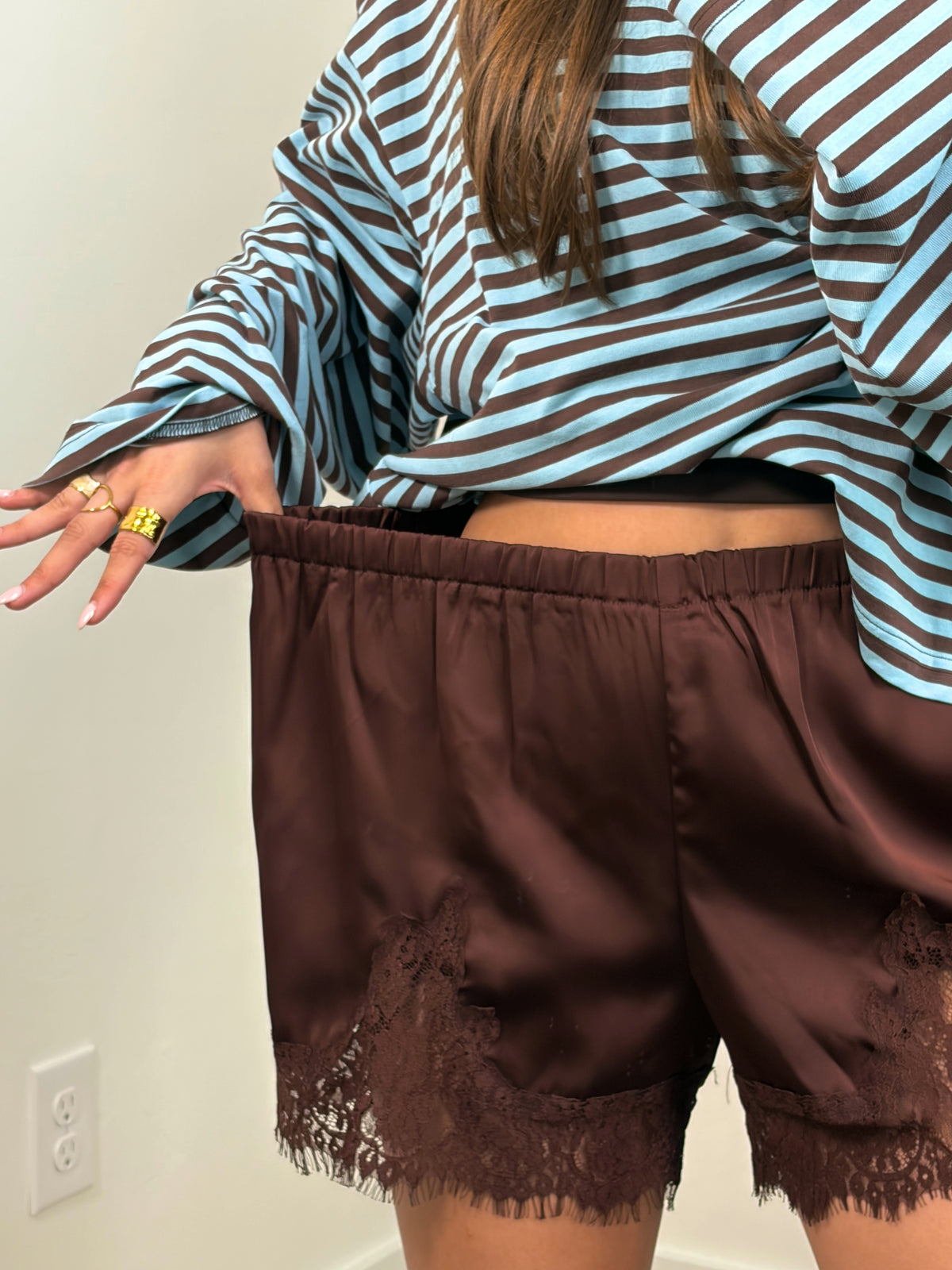 Timber Satin Lace Shorts