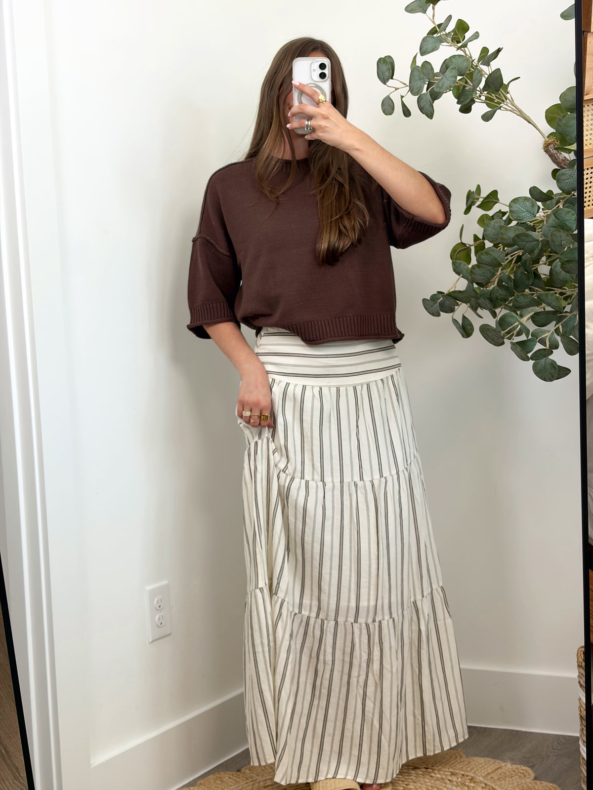 Carmel Kiss Stripe Maxi Skirt