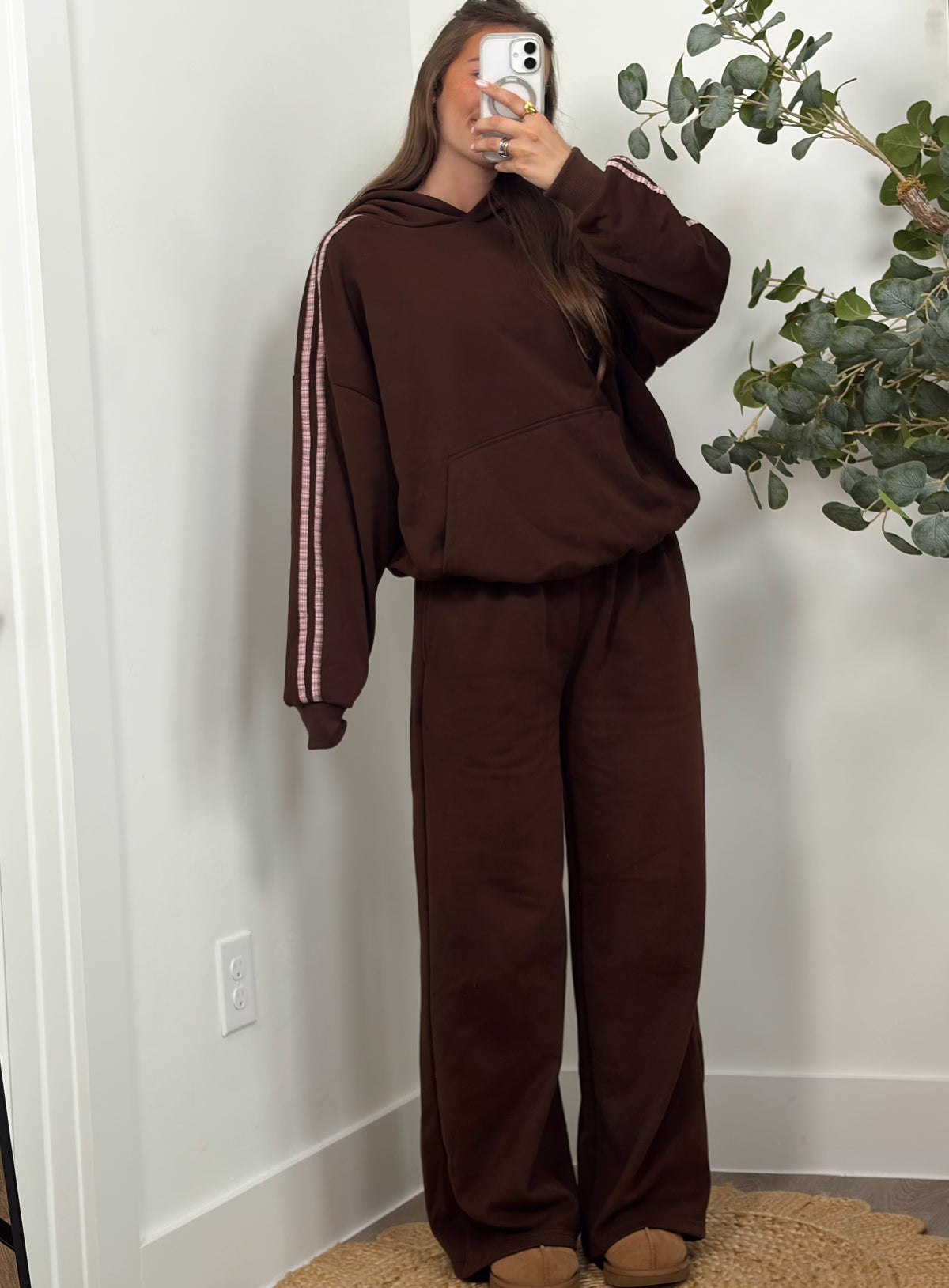 Rosewood Gingham Sweat Set