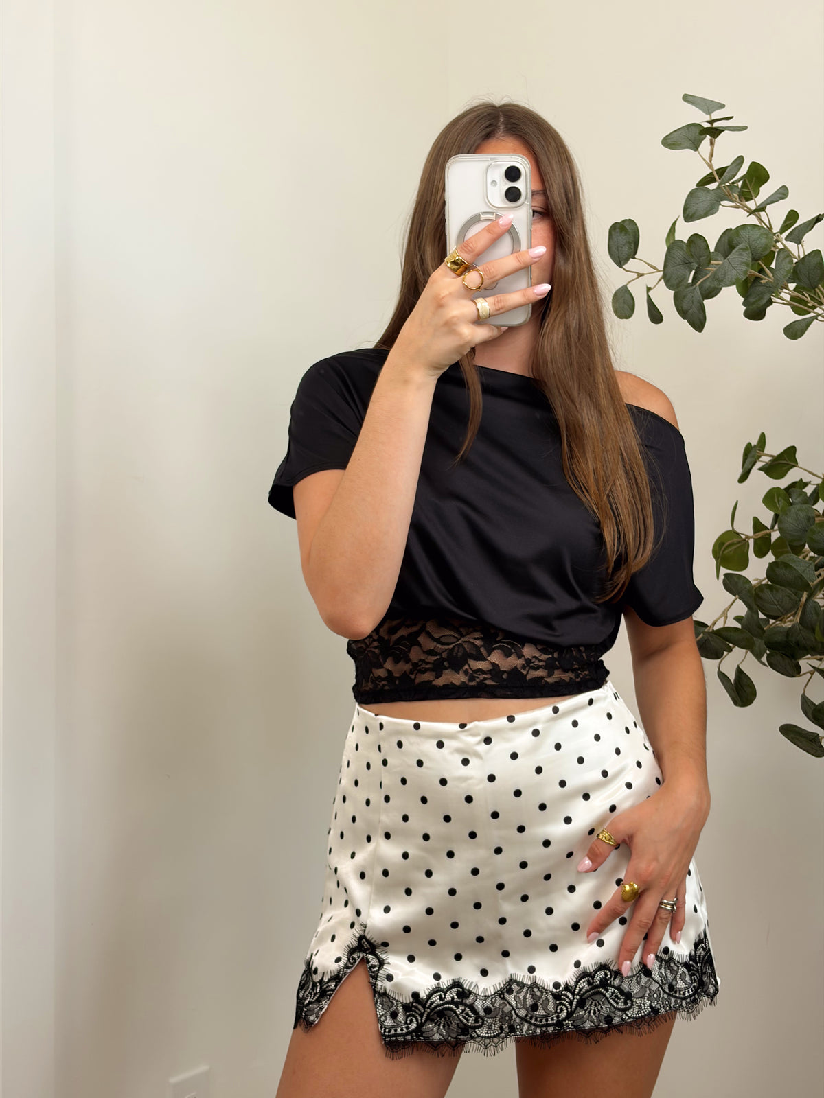 Emory Satin Lace Skort