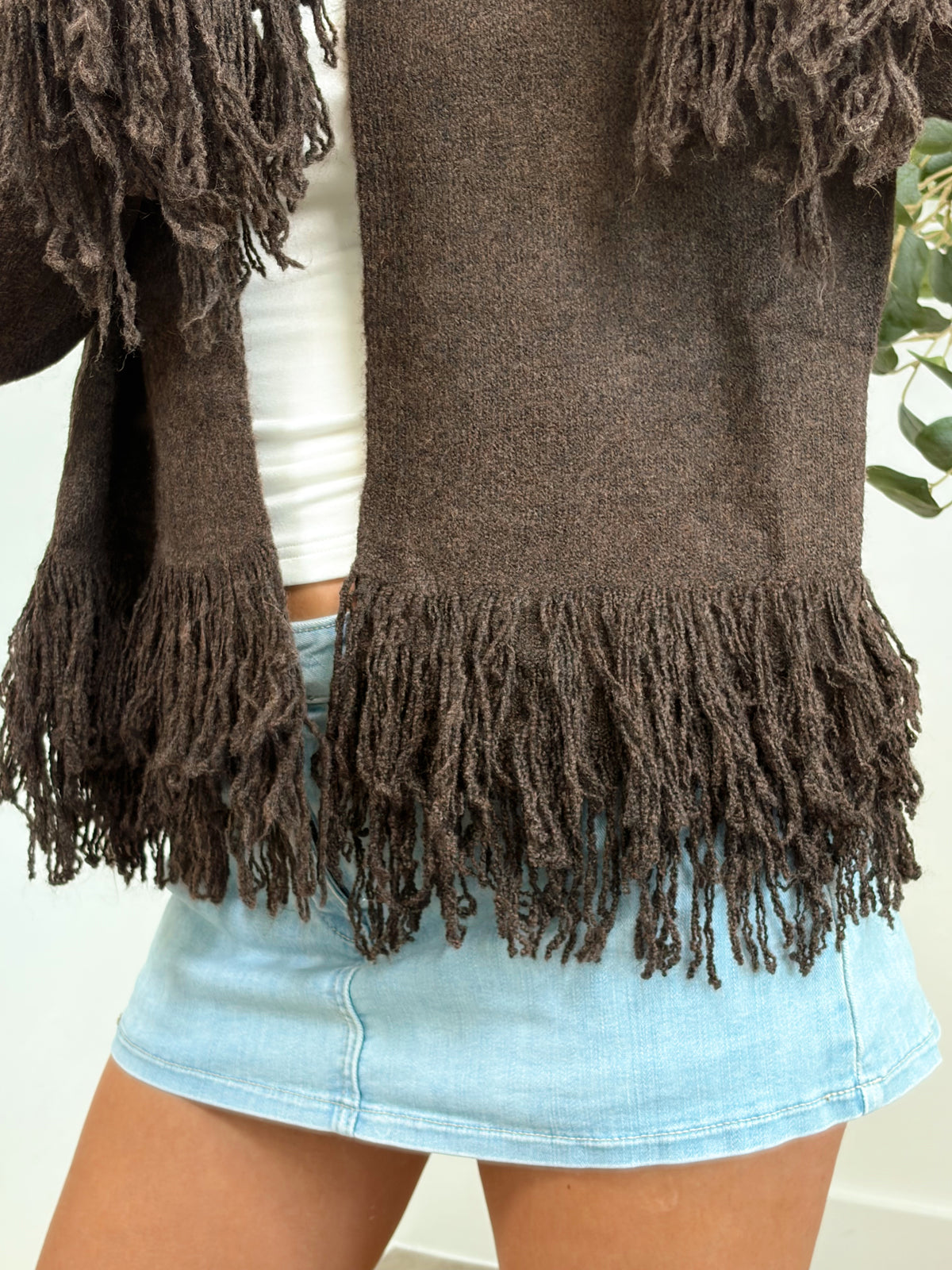Fringe One Button Cardigan