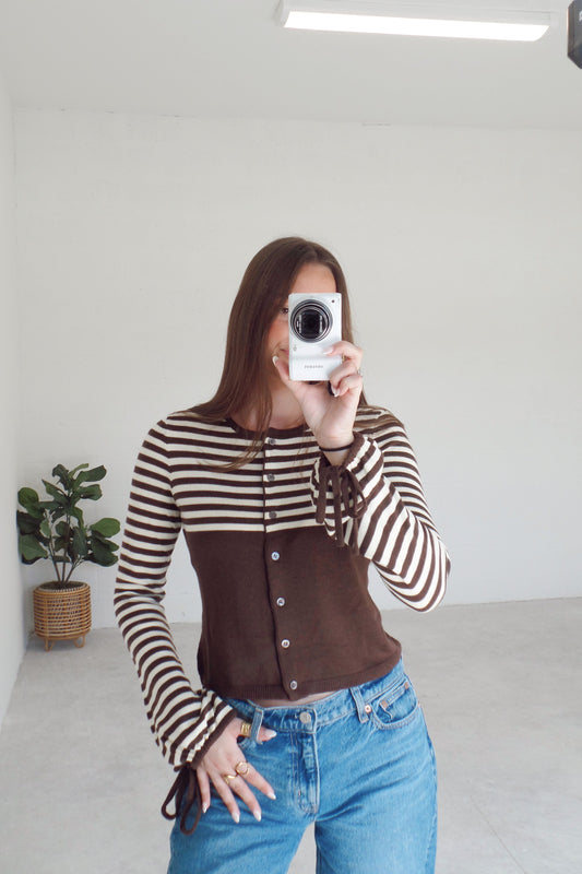 Hazelnut Stripe Knit Top