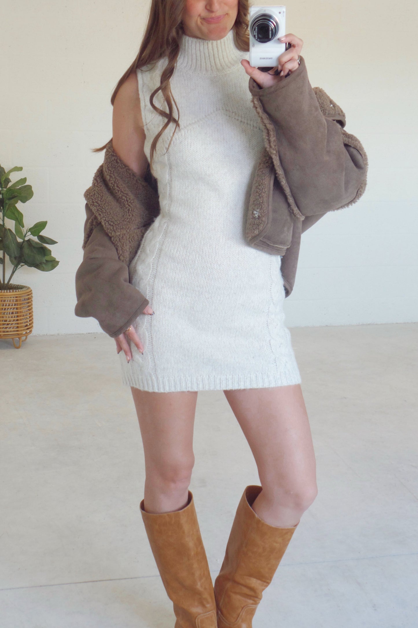 Frost Knit Mockneck Dress