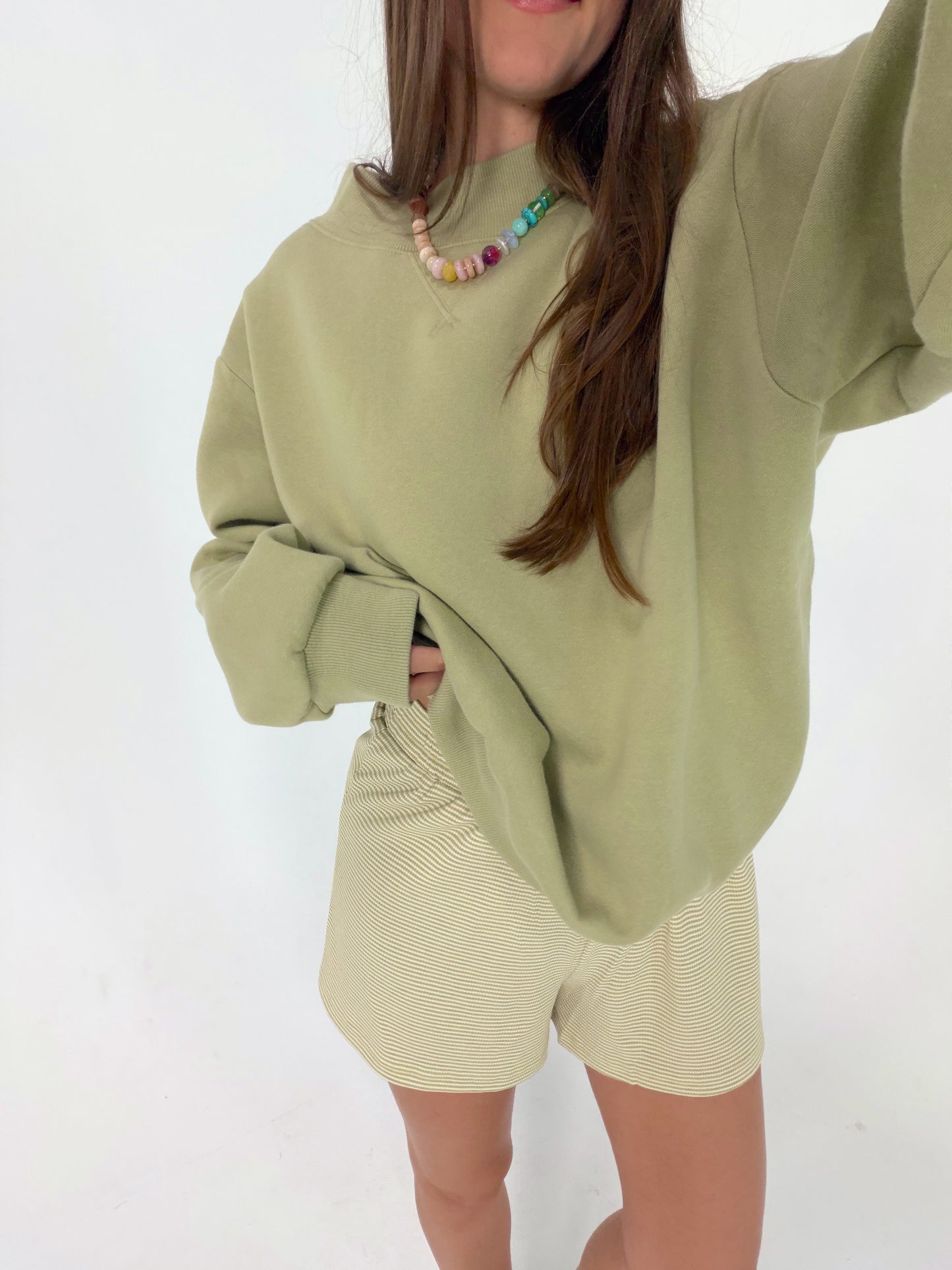 Matcha Cream Stripe Short