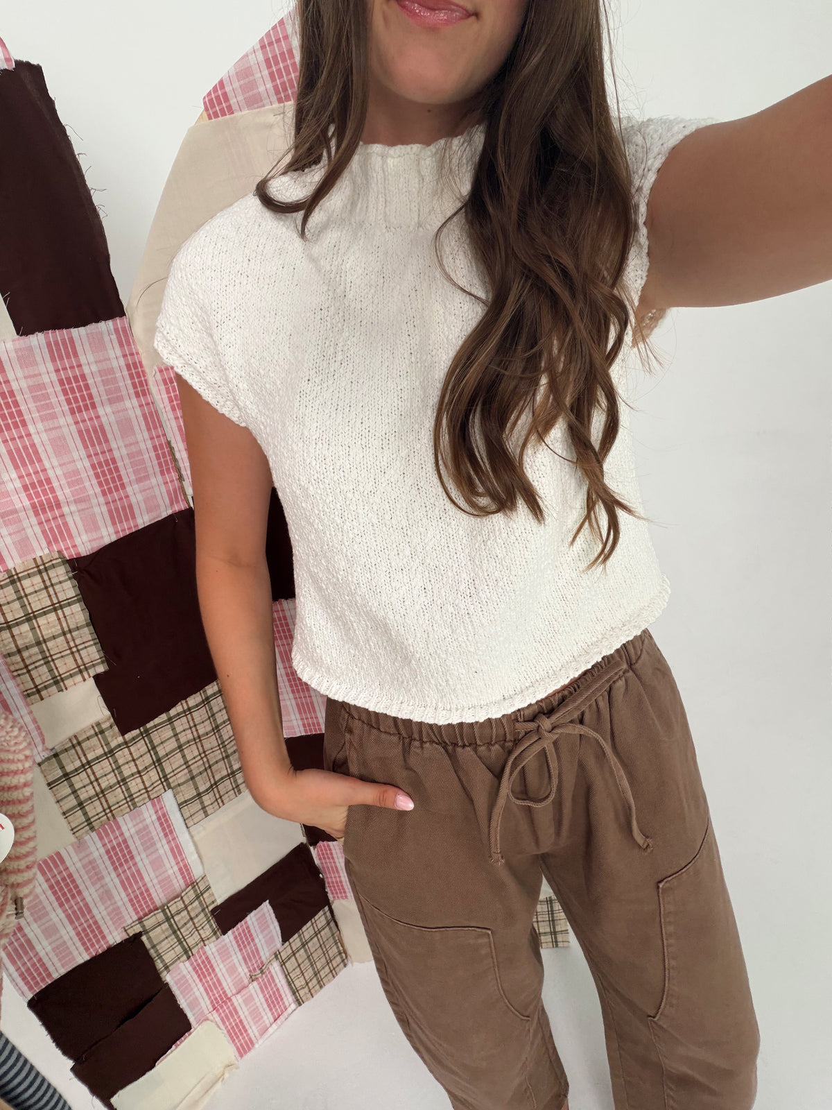 Ivory Cotton Knit Sweater