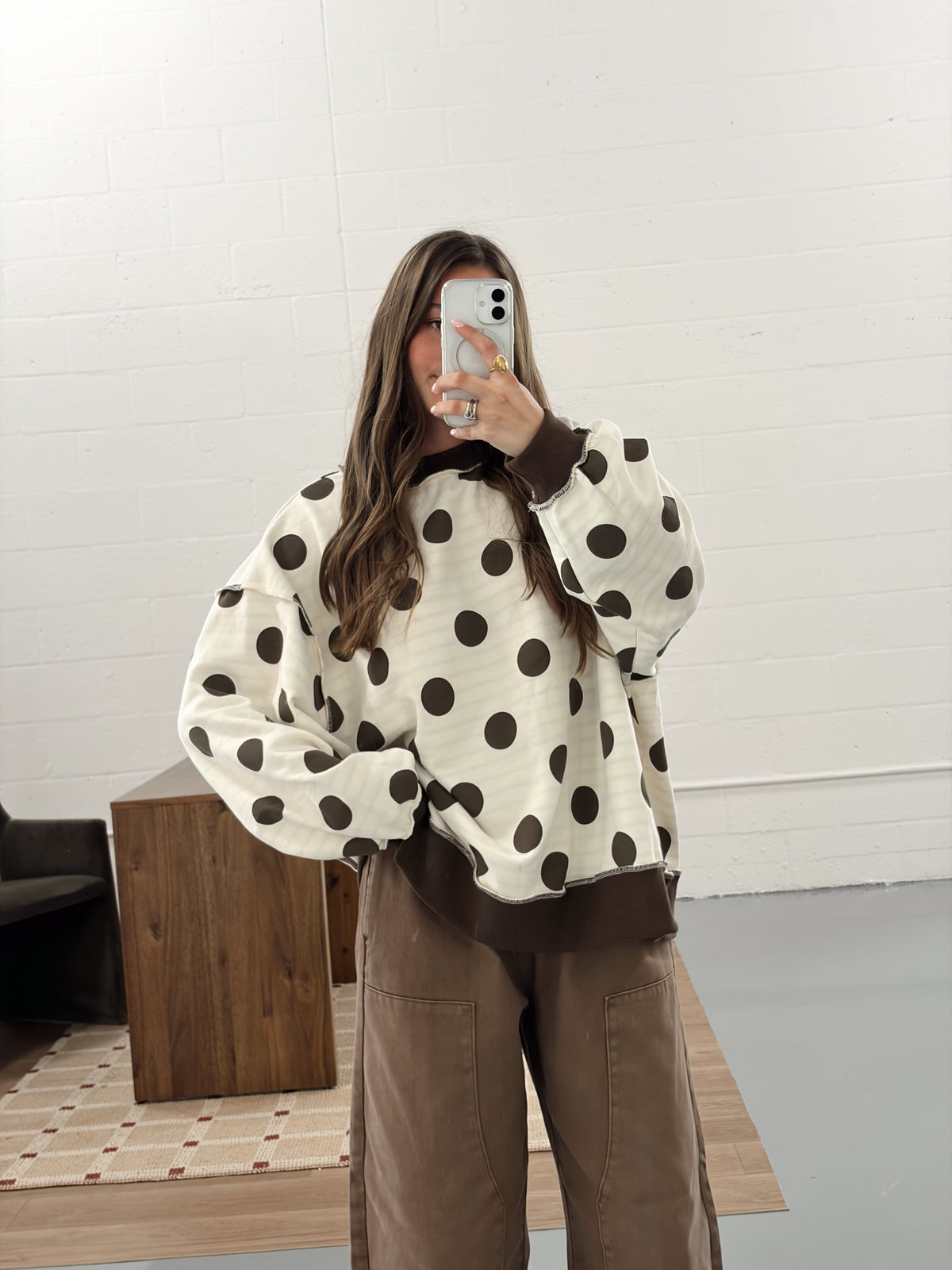 Reversible Stripe/Dots Oversized Top