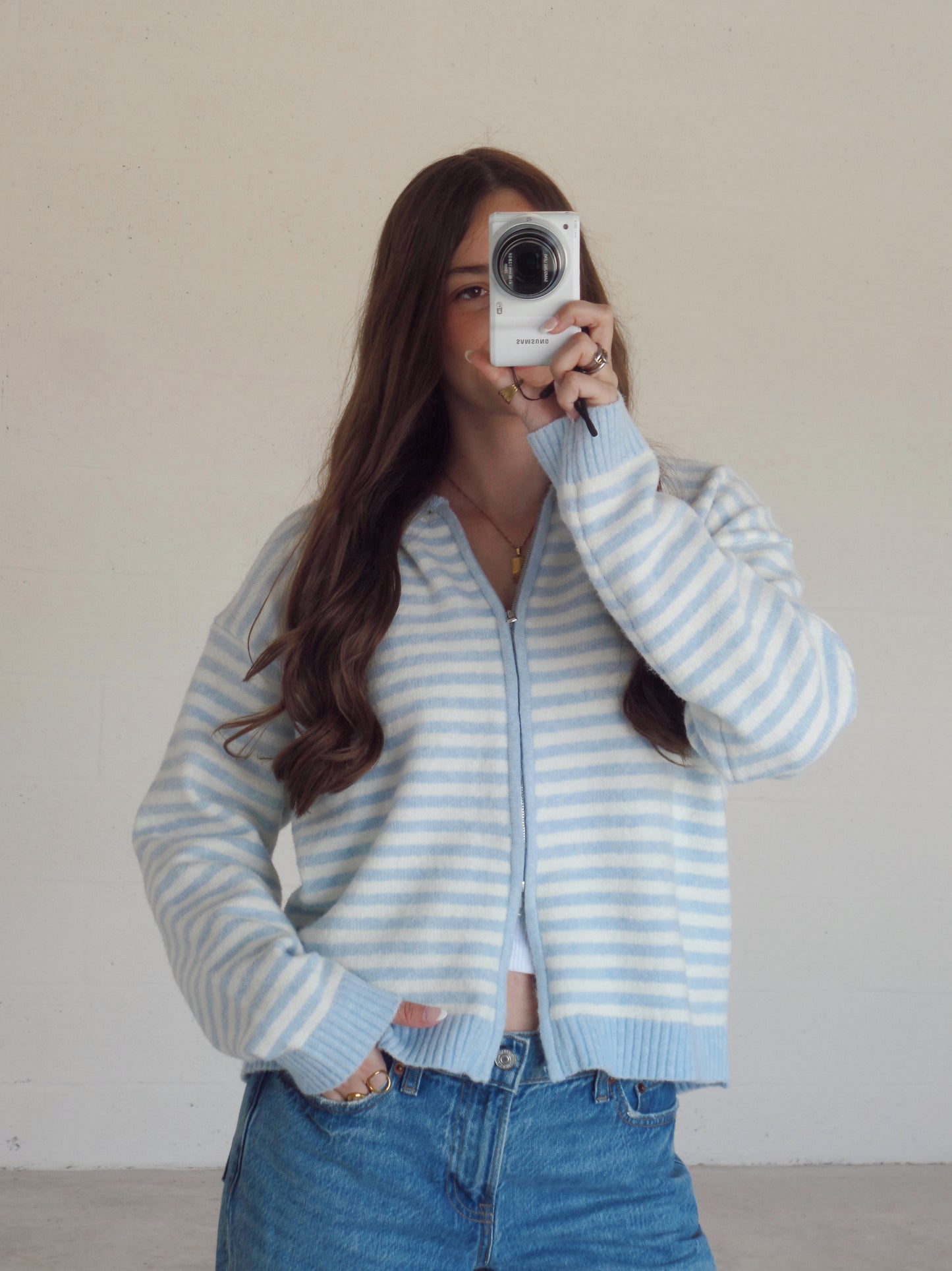 Cloudy Skies Double Zip Sweater