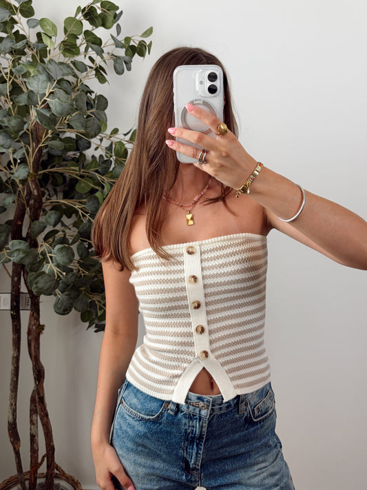 Sandy Stripe Tube Top