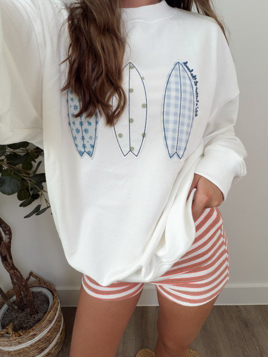 Surfboard Patchwork Crewneck