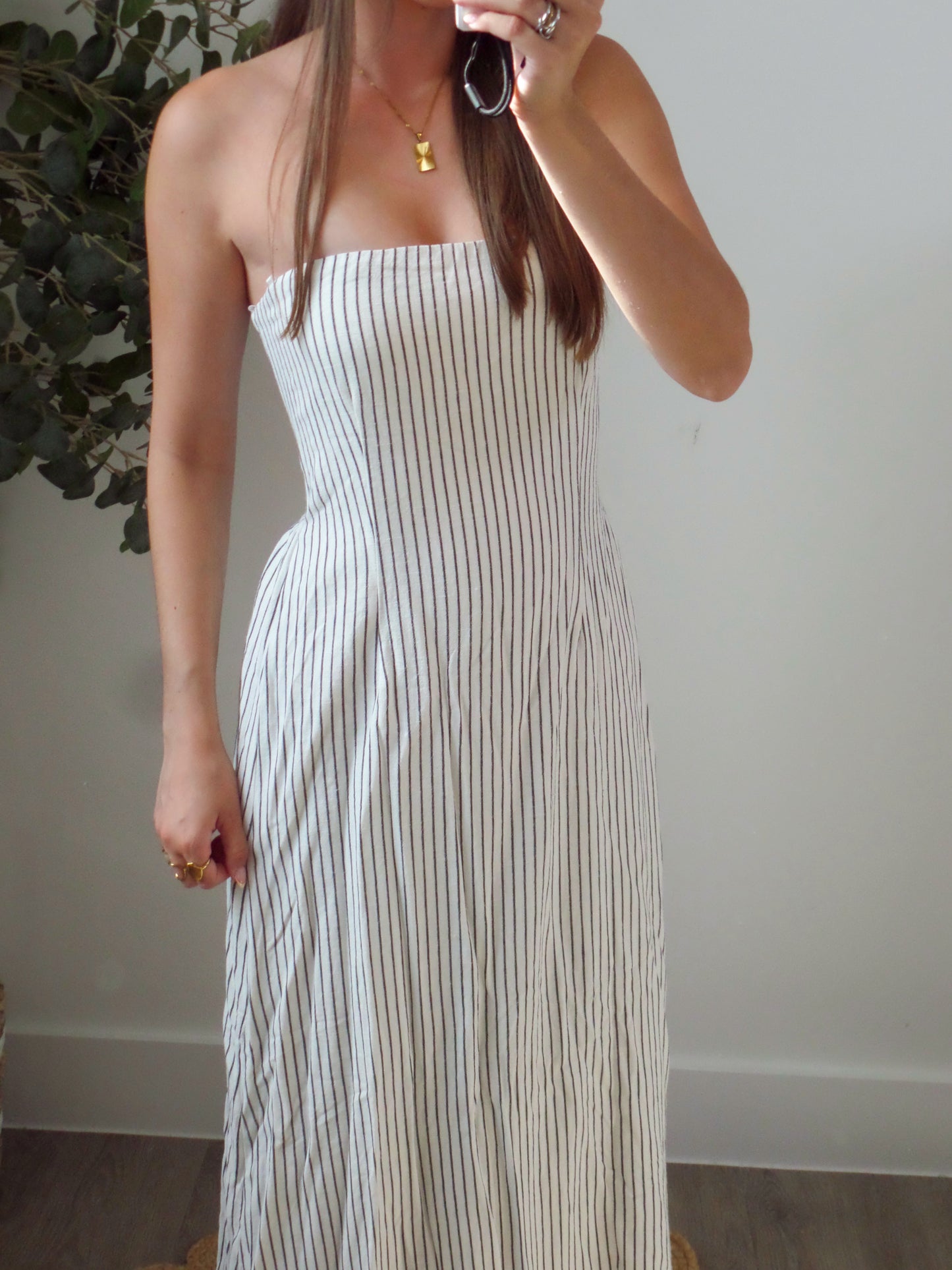 White/Black Stripe Maxi