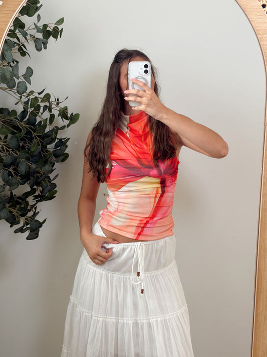 Mesh Floral Top