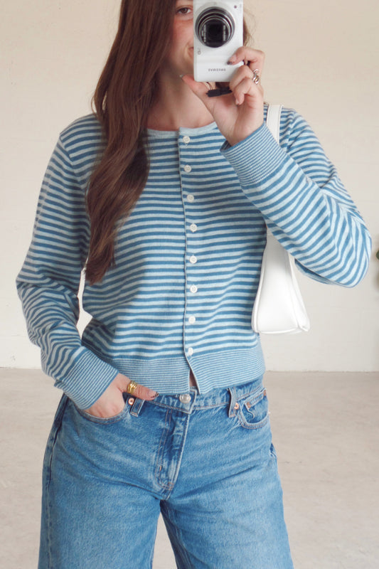 Blue Horizon Stripe Cardigan