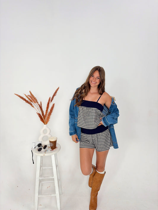 Crisp Air Plaid Fold Over Set